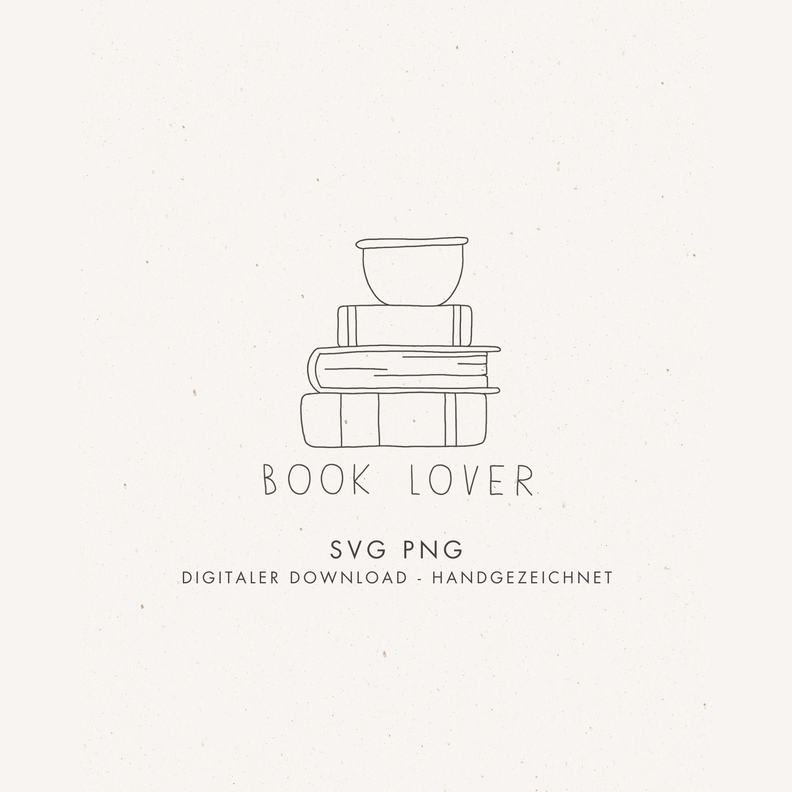 Plotter- und Laserdatei "BOOK LOVER" SVG PNG image number 1