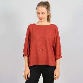 FRAU HOLLY - Weite Bluse mit Gummizug im Ärmelsaum 