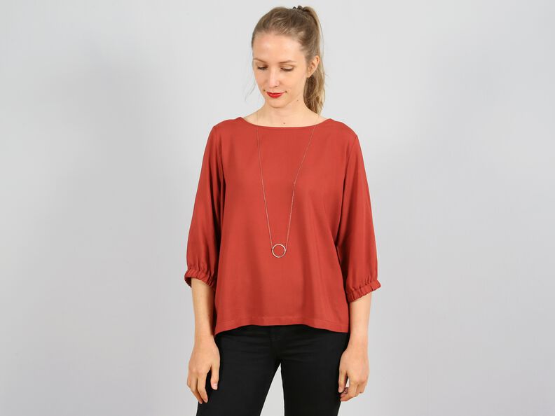 FRAU HOLLY - Weite Bluse mit Gummizug im Ärmelsaum  image number 2