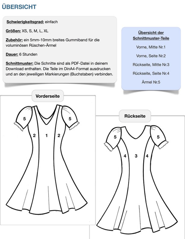 Kleid #Noemi Nähanleitung und Schnittmuster (XS-XL) image number 3