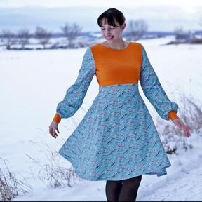 Sweat Kleid nähen Gr. 34-46 Winterkleid 