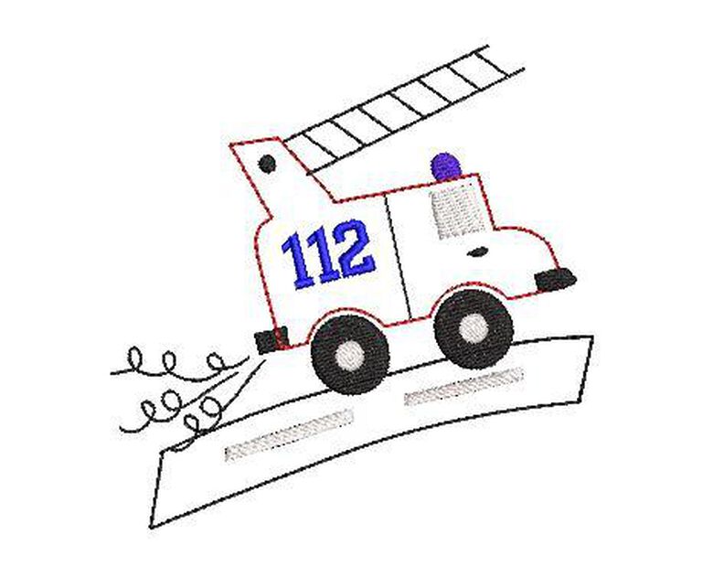 Stickdatei DOODLE Auto und Feuerwehr für den 10x10cm Rahmen image number 2