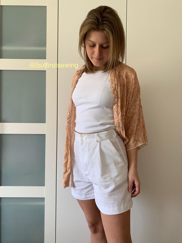 Kurze High Waist Stoffhose   image number 7