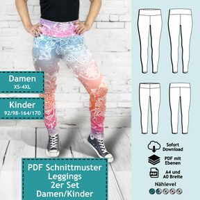 Kombipaket Leggings Damen & Kinder, Set
