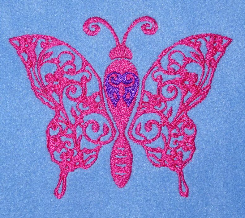 Stickdatei Schmetterling Linie Schnörkel Blumen Silhouette image number 3