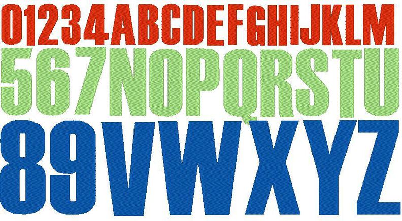 3cm 5cm 7cm Buchstaben schmal + Zahlen Stickdatei Alphabet image number 4