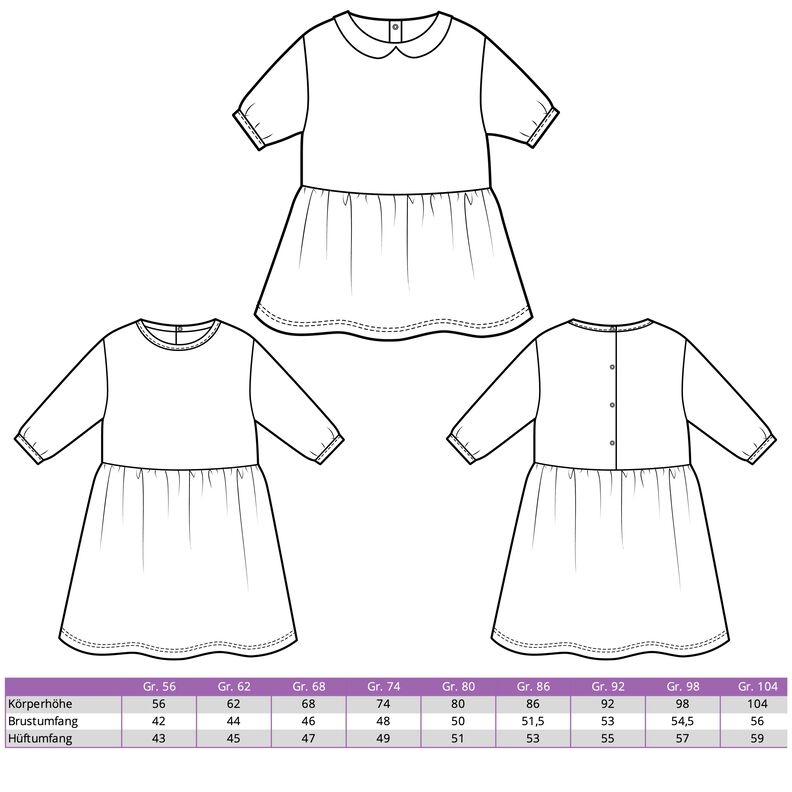 Baby Kleid Webware und Jersey PUTRI ♥ Gr. 56-104 image number 8