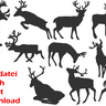 Stickdatei Hirsch Reh Elch Silhouetten thumbnail number 1