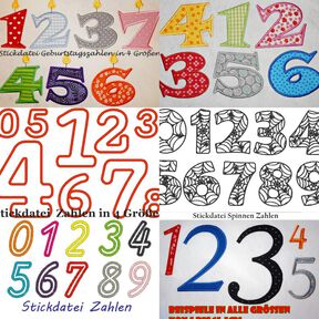 Zahlen SET BUNDLE STICKDATEI Geburtstag