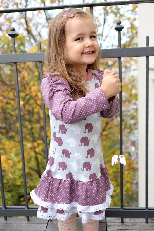 Kleid Rosie Gr. 62 - 164 Rüschenkleid Raffung Puffärmel image number 8