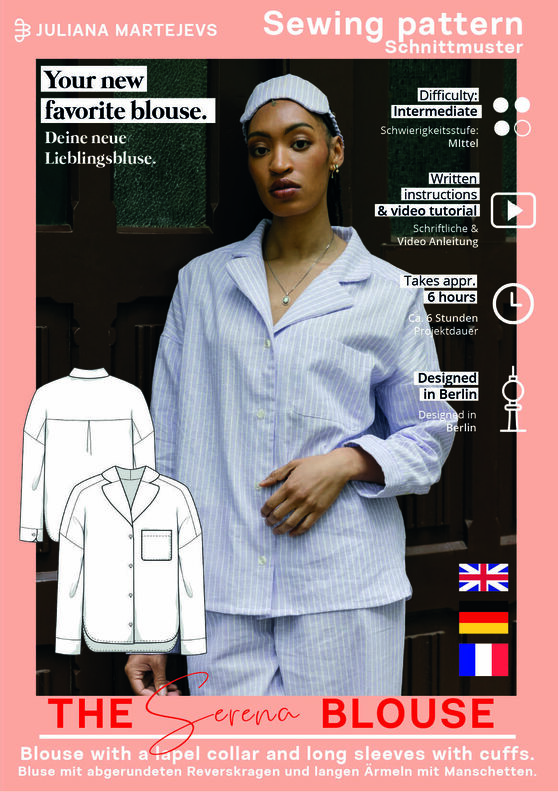 Pyjama Schnittmuster Damen XS-XXXL Hose Bluse image number 7