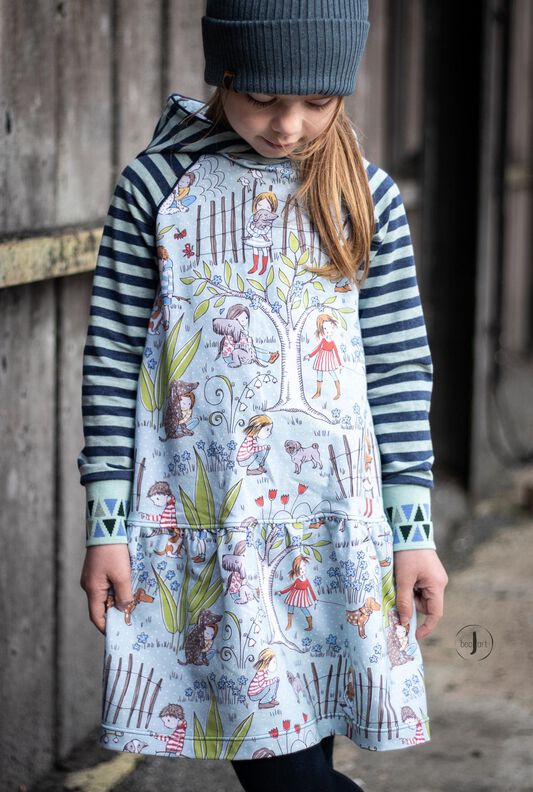 *Girls Raglan Dress* Hoodiekleid Tunika Ballonärmel  image number 2