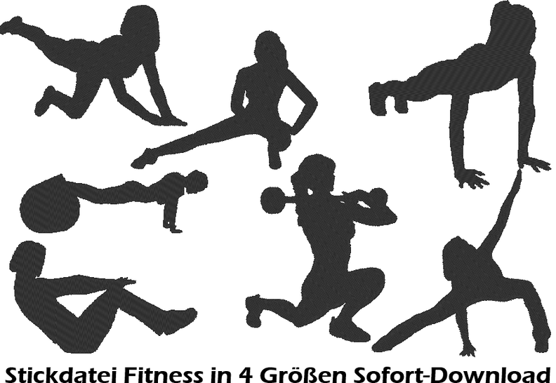 Stickdatei Fitness Girl Sport Silhouette image number 3