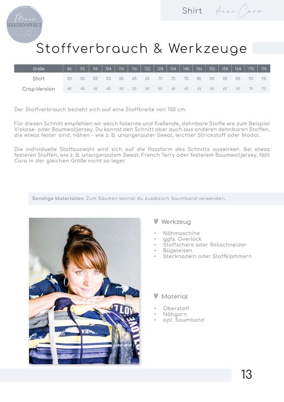 Shirt Kinder - Schnittmuster Gr. 86-176 - deine CARA #118 image number 4