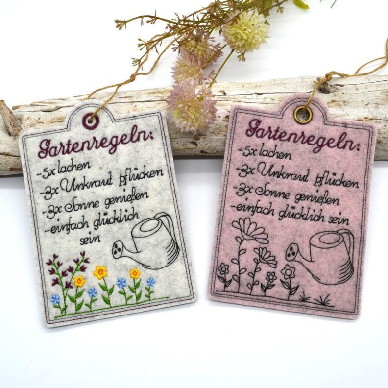 Stickdatei Garten Schild Gartenregeln image number 1