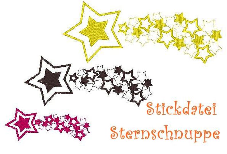 Stickdatei Sternschnuppe Sternenschweif image number 1