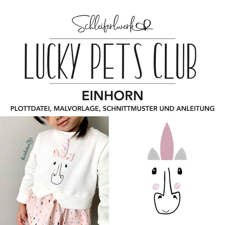 Plotterdatei Lucky Pets Club – Einhorn | Schleiferlwerk  image number 1