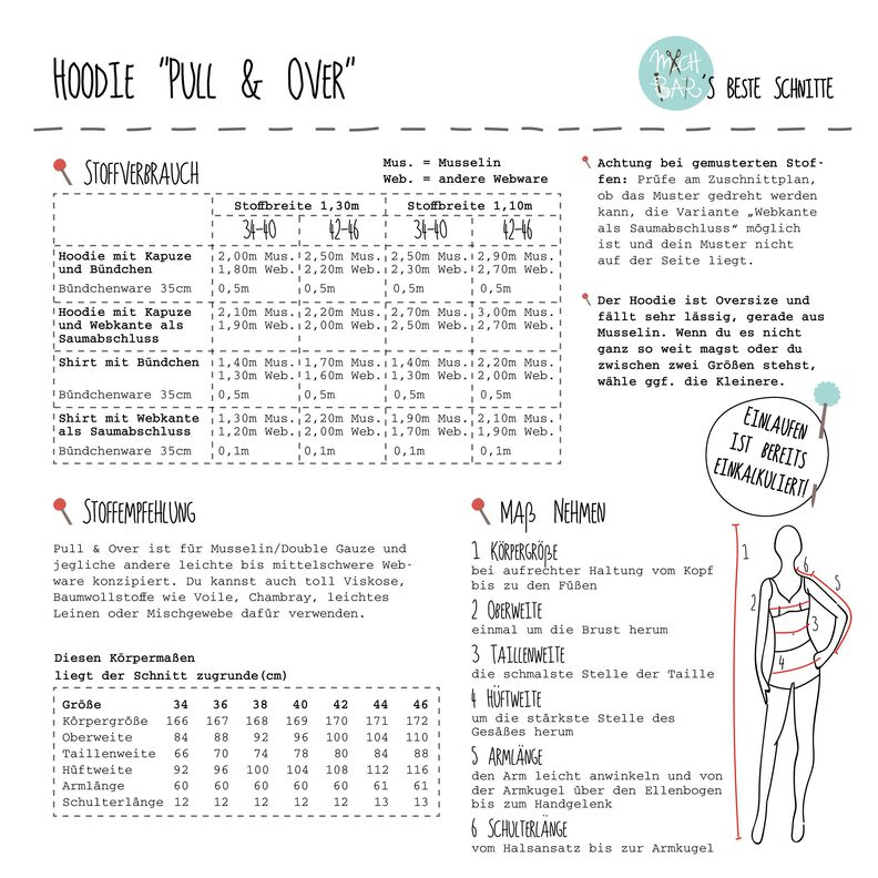 Hoodie/Shirt "Pull & Over" Ebook - MachBar's Beste Schnitte image number 9