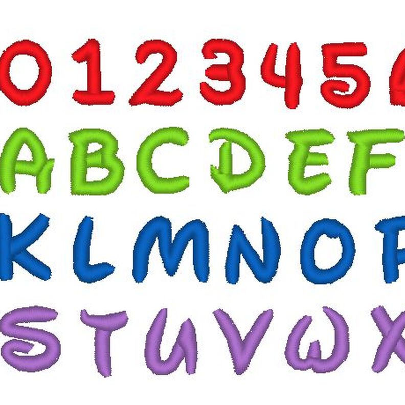 Buchstaben Zahlen in 1cm 1,5cm und 2cm Stickdatei image number 1