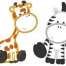 XL Afrika Tiere Elefant Zebra Affe Giraffe Stickdatei thumbnail number 10