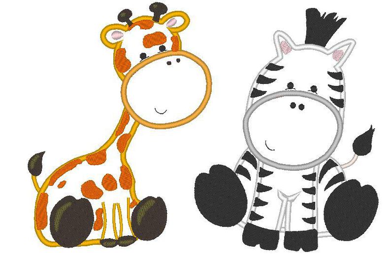 XL Afrika Tiere Elefant Zebra Affe Giraffe Stickdatei image number 10
