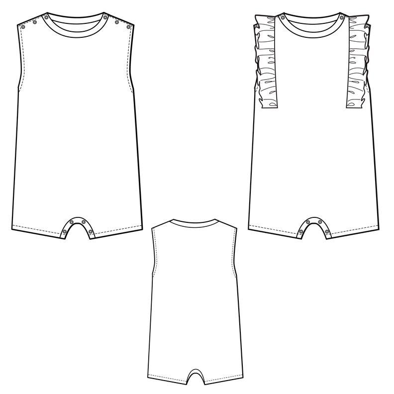 Baby Jumpsuit Body Sommer Anzug mit Rüsche TIPIS ♥ Gr. 56-98 image number 7
