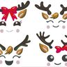 XXL Set Große Rentier Gesichter Stickdatei Weihnachten thumbnail number 2