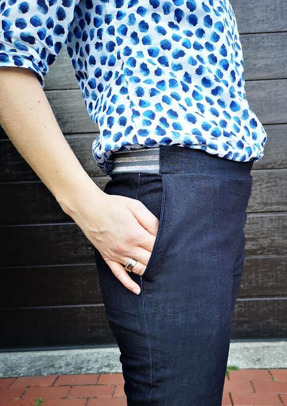 Damen Hose (32-52) OLINDA schmale Damenhose Schnittmuster image number 5