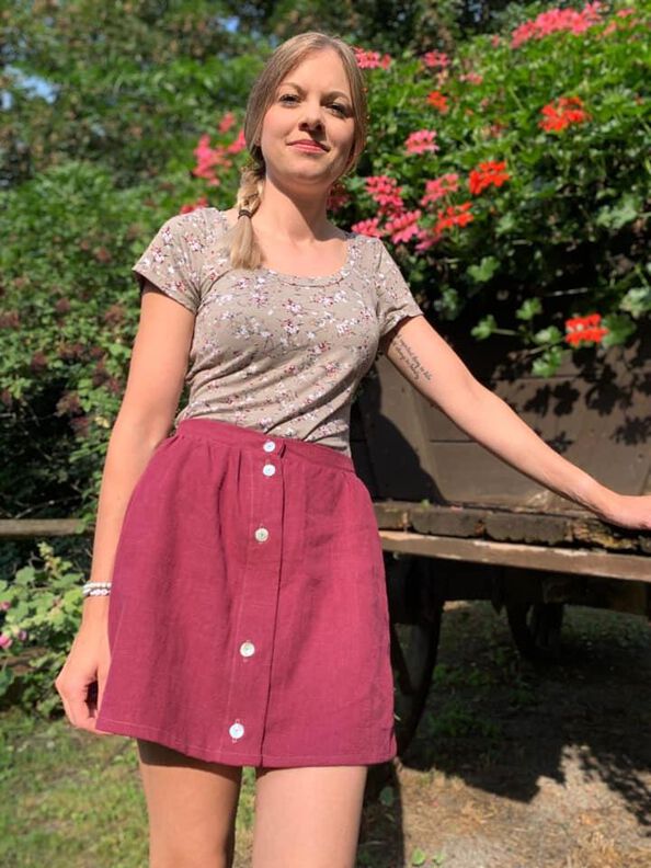 Damen Rock mit Knopfleiste Maxirock Mini UDARA ♥ Gr. XS-XXL image number 6