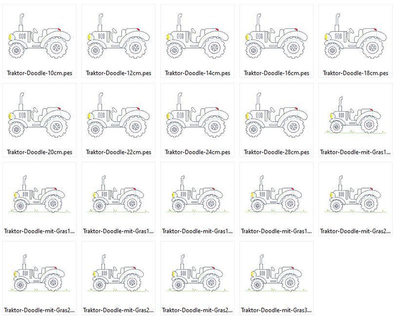 Doodle Traktor Stickdatei image number 6