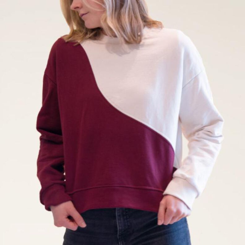 Welliger Color Block Pullover mit Rundhals KLARA image number 1