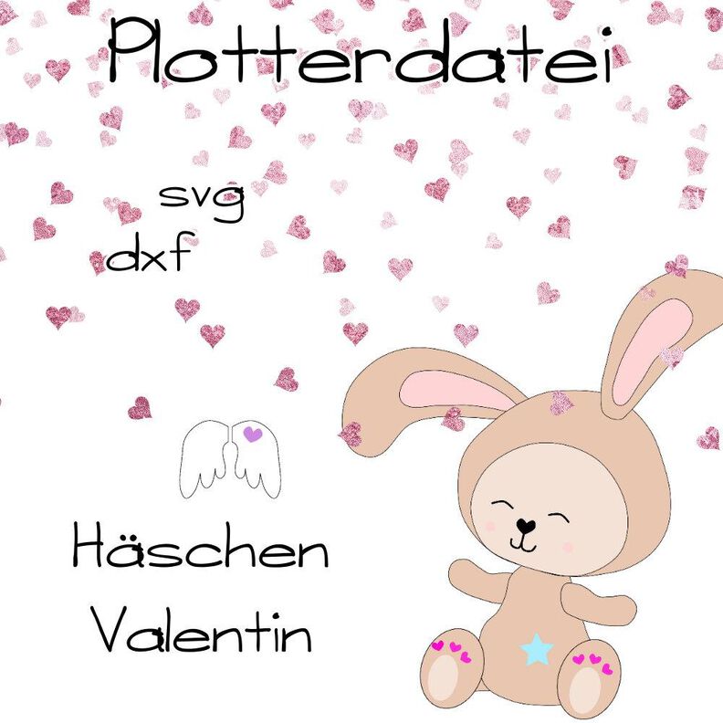 Plotterdatei Hase Valentin image number 1