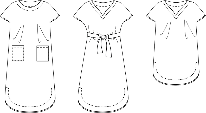 Kinder Tunika Kleid mit Taschen Wandelbar SINAR ♥ Gr. 98-164 image number 3