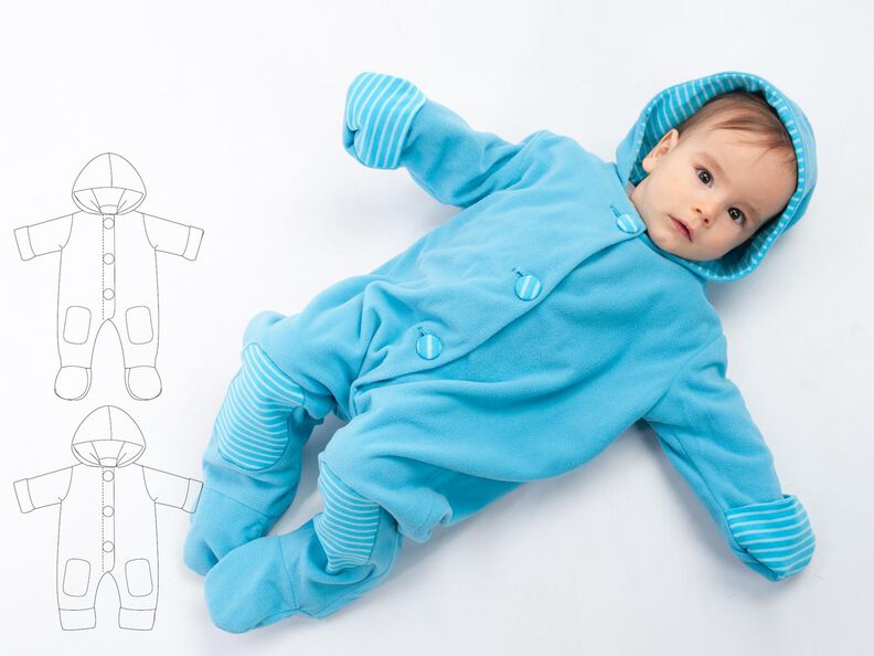 DORIAN Baby Overall Babyanzug mit Füßchen und Armumschlägen image number 5