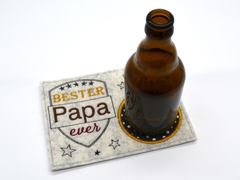 Stickdatei Papa Mug Rug Tassenteppich image number 5