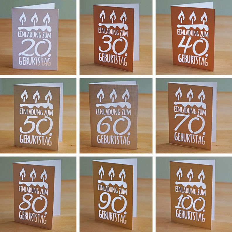 Plotterdatei Karte Einladung zum Geburtstag Rund image number 1