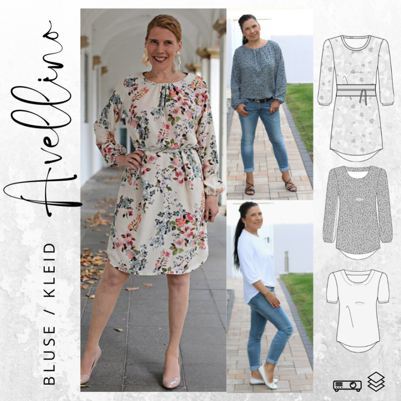 Bluse/Kleid AVELLINO Gr. 32-54 Ebook Schnittmuster image number 1