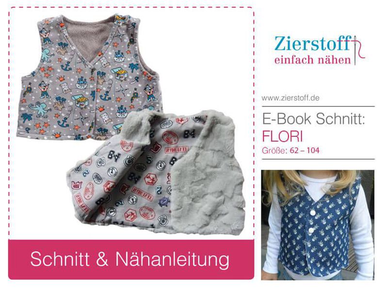 Wendeweste "FLORI" Nähanleitung & Schnitt Gr. 62 - 104 image number 2