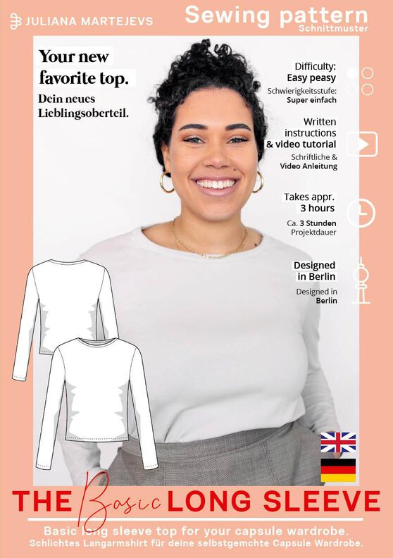 Schnittmuster nach Maß: Langarmshirt Damen Jersey Top image number 7