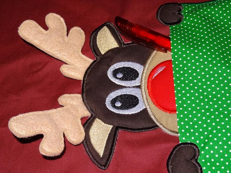 3-D Rentier Elch aus der Tasche Weihnachten ITH Stickdatei image number 4