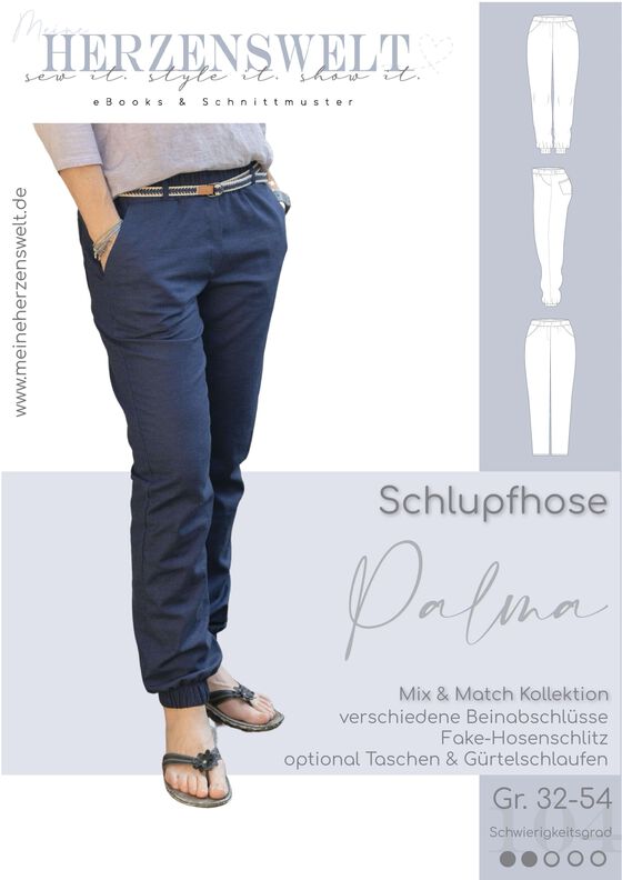 Hose Damen – Schnittmuster Gr. 32-54 – PALMA #104 image number 2