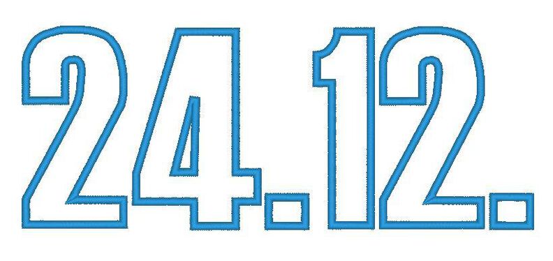 10cm Buchstaben schmal + Zahlen Stickdatei Alphabet Zahl image number 6
