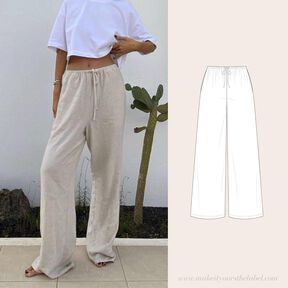 Mid Waist Stoffhose 