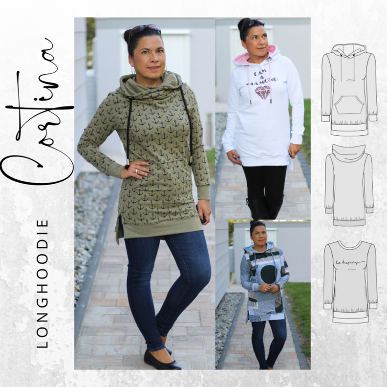Ebook Longhoodie CORTINA Gr. XS-XXXL image number 1
