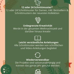 Schnittmuster Adventskalender 2025 Weihnachten Nähen