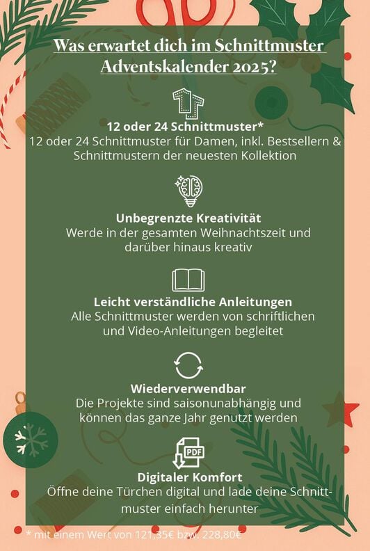 Schnittmuster Adventskalender 2025 Weihnachten Nähen image number 2