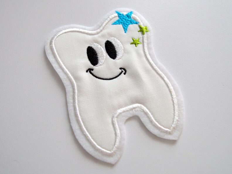 Stickdatei Applikation 3er Set lustiger Zahn 13x18cm Rahmen image number 6