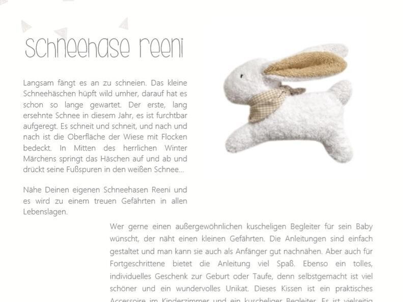 E-Book Schneehase Reeni - Nähanleitung und Schnittmuster image number 3