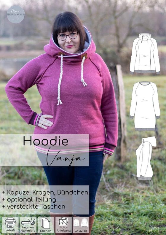 Hoodie Damen - Schnittmuster Gr. 32-58  - meine VANJA #21 image number 2