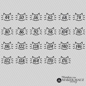 Plotterdatei Größenlabel Katze Kinder